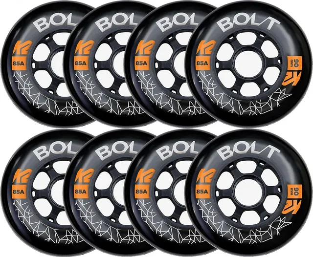 k2-bolt-90-mm-85a-inline-rollen-8er-pack-mit-ilq-9 image 1