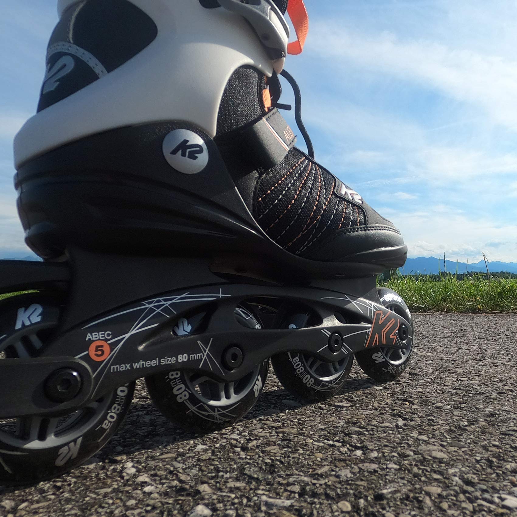 k2-alexis-80-inline-skates-black-coral-damen-fitness-softboot-skates image 2
