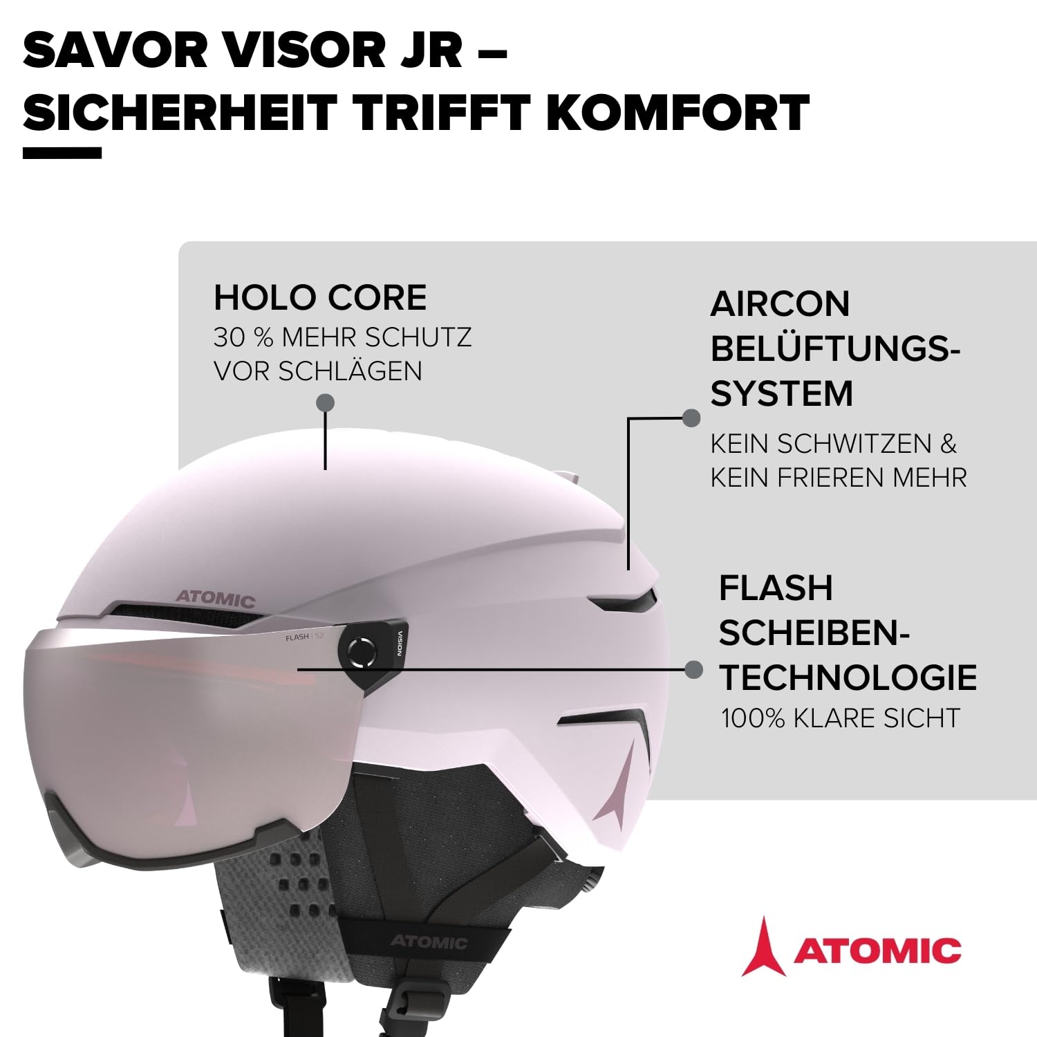 atomic-savor-visor-jr-kinder-skihelm-mit-visier-holo-core image 2