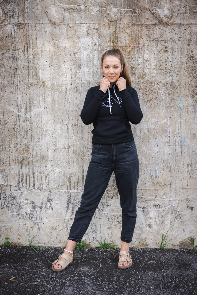 k-stle-hoody-mountain-women-kapuzenpullover-schwarz image 4