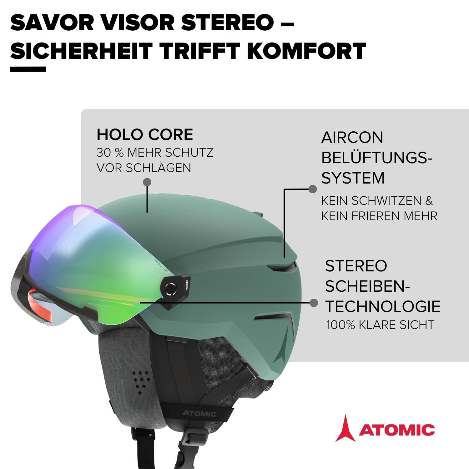 atomic-savor-visor-stereo-skihelm-mit-visier-360-fit-holo-core image 2