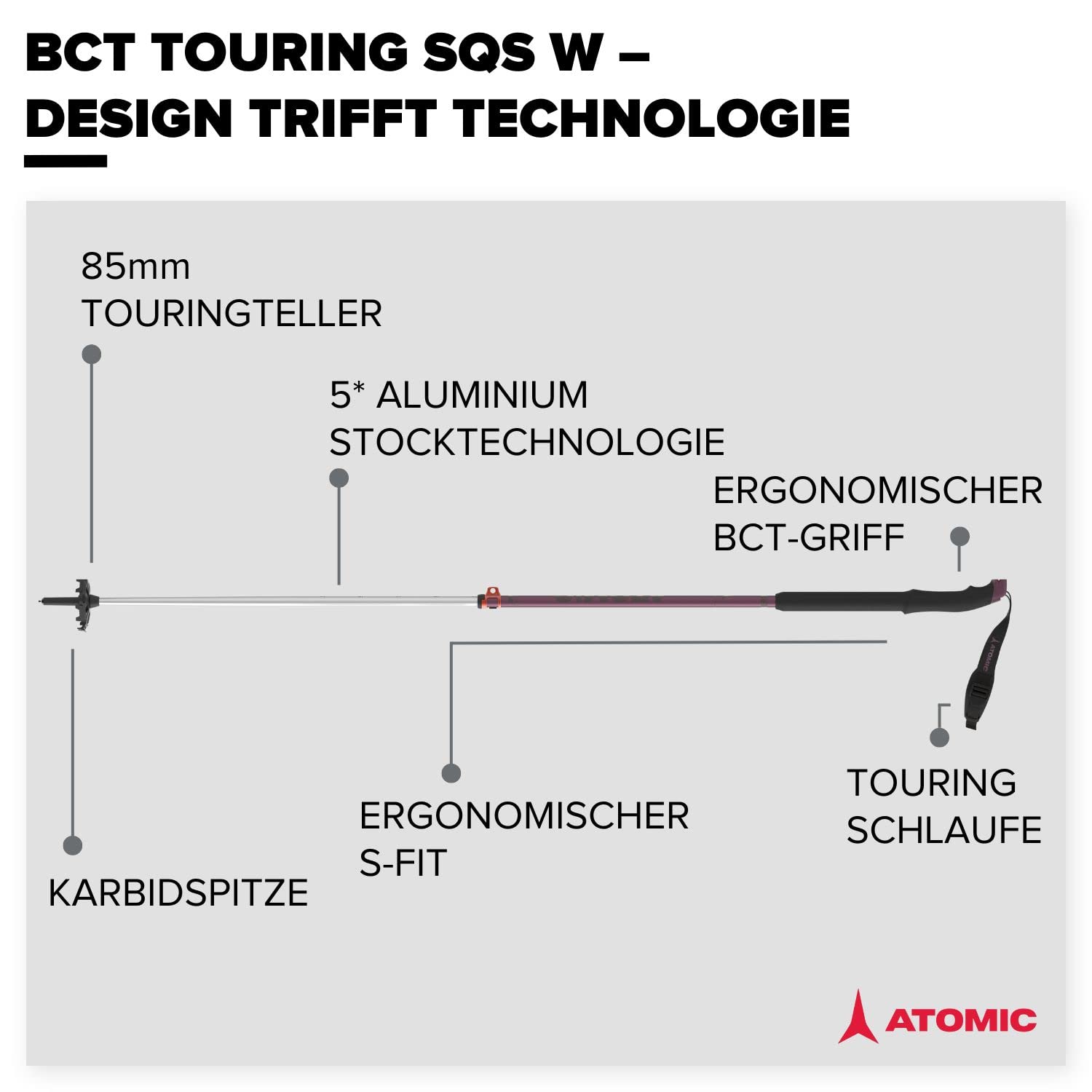 atomic-bct-touring-sqs-teleskopst-cke-80-130-cm-silver-grey image 2