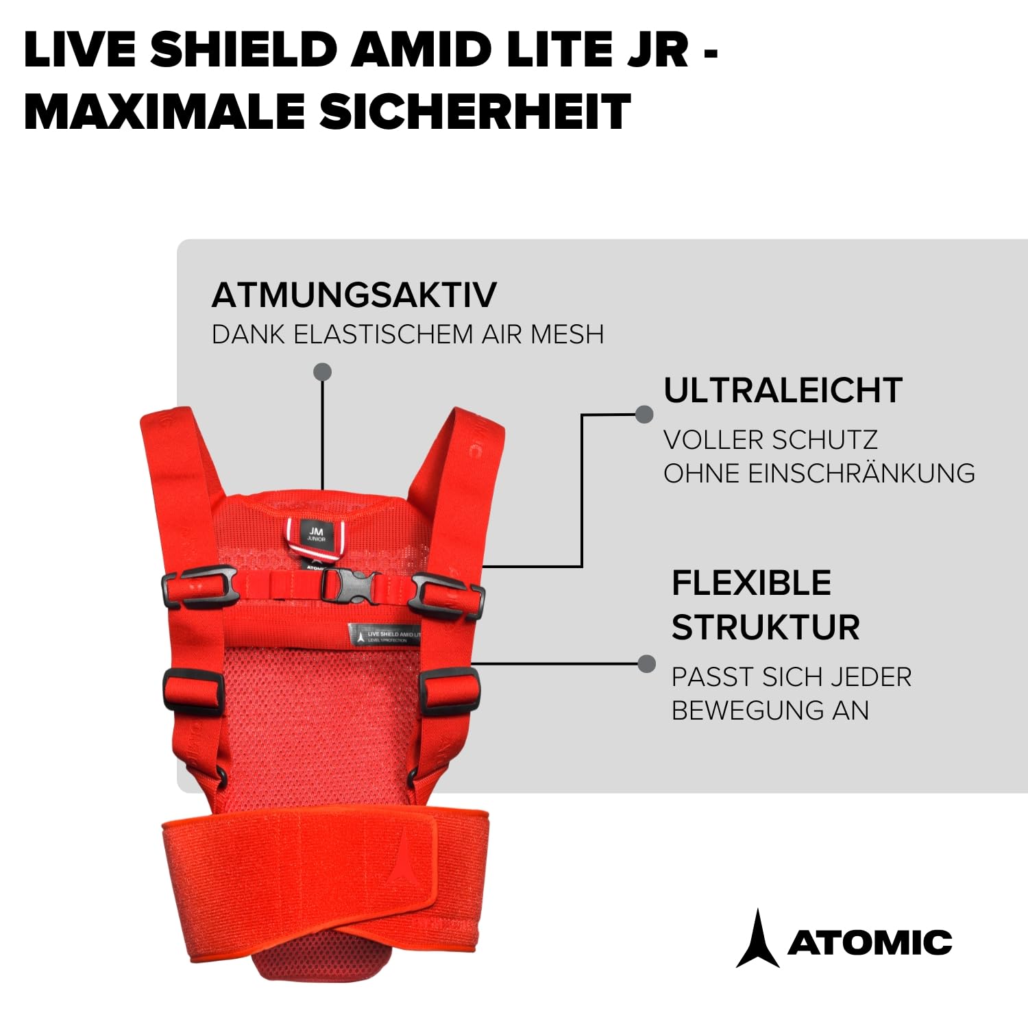 atomic-live-shield-jr-kinder-protektorenweste-mit-3-lagigem-multi-density-schaum image 2