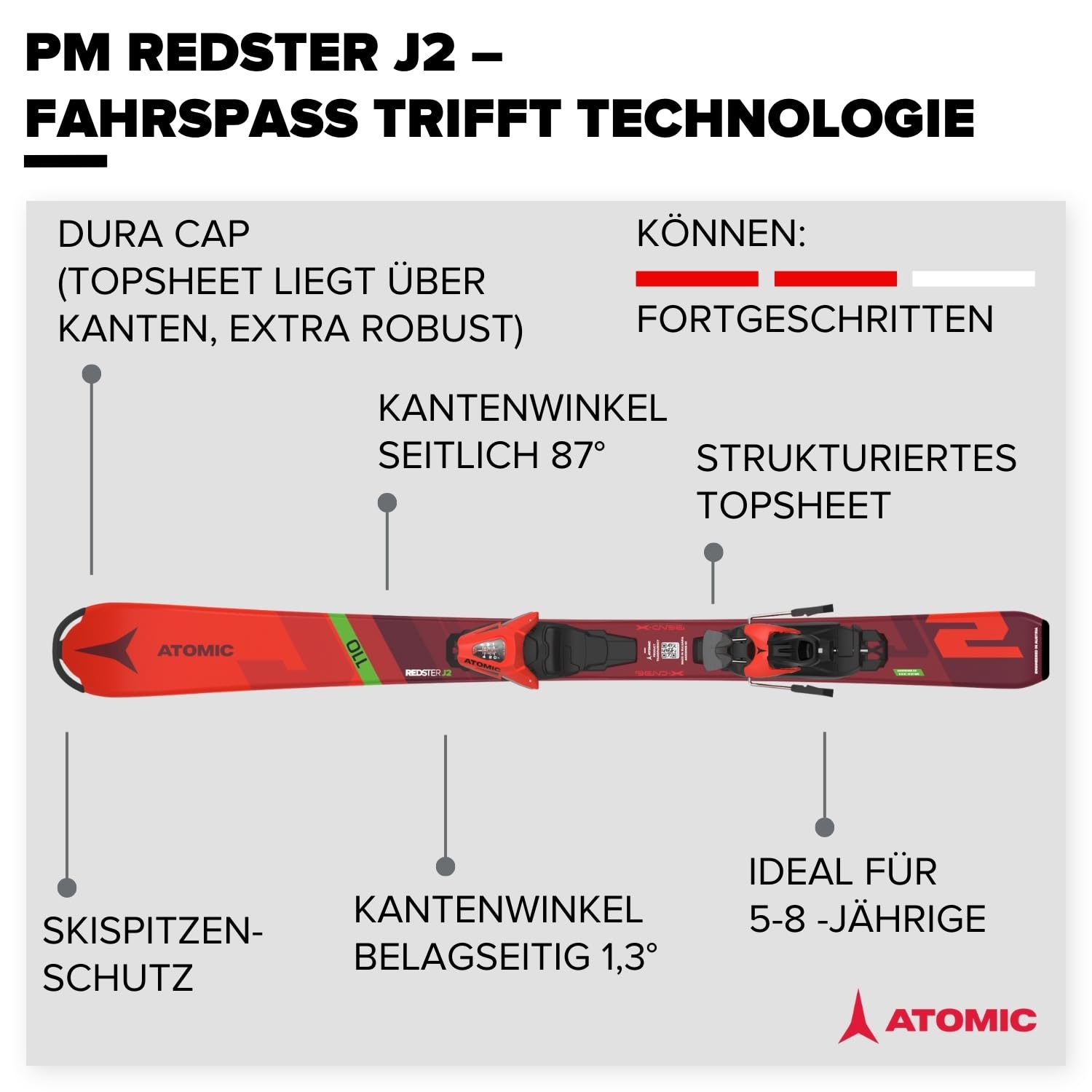 atomic-redster-j2-kinder-ski-rot-100-120-cm image 2