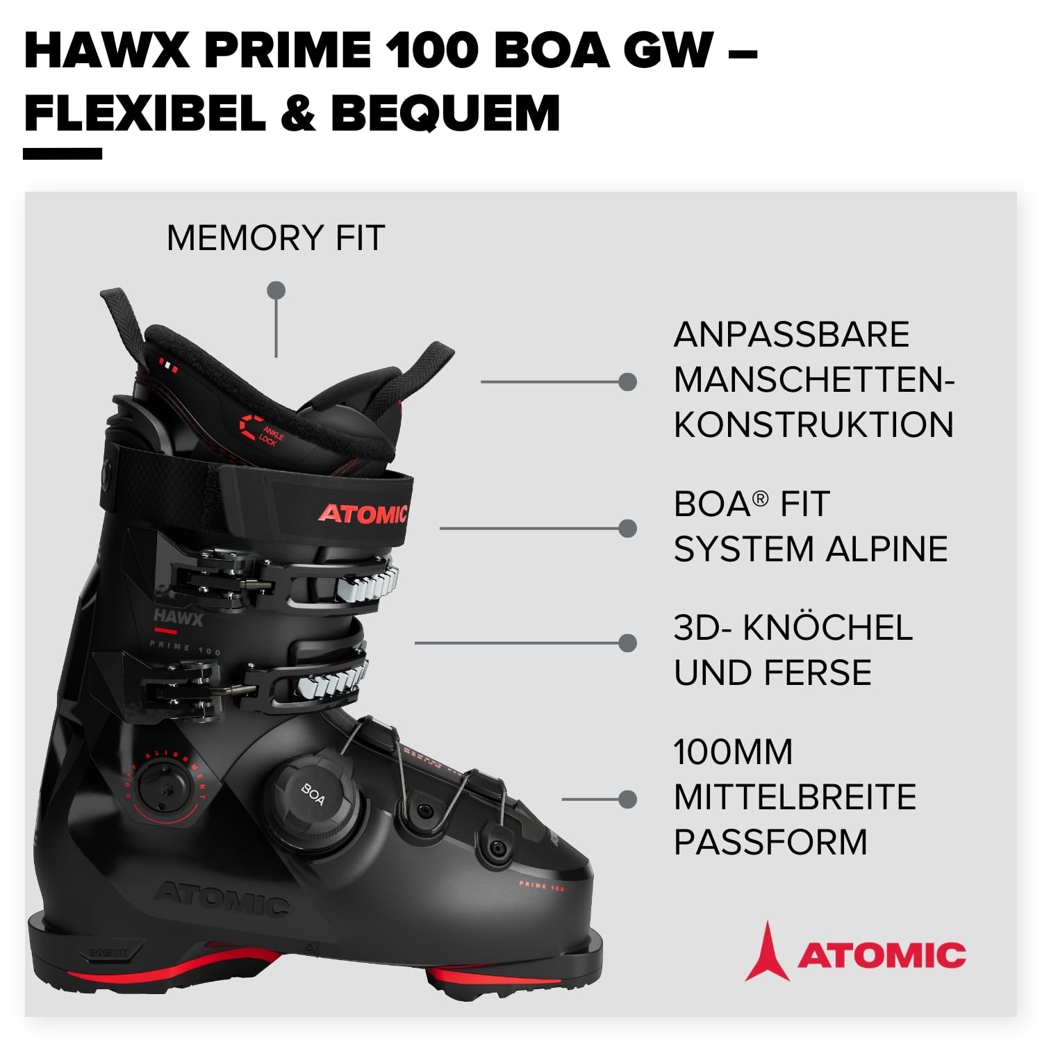 atomic-hawx-prime-100-boa-skischuhe-mittelbreit-100-mm-flex-100 image 2