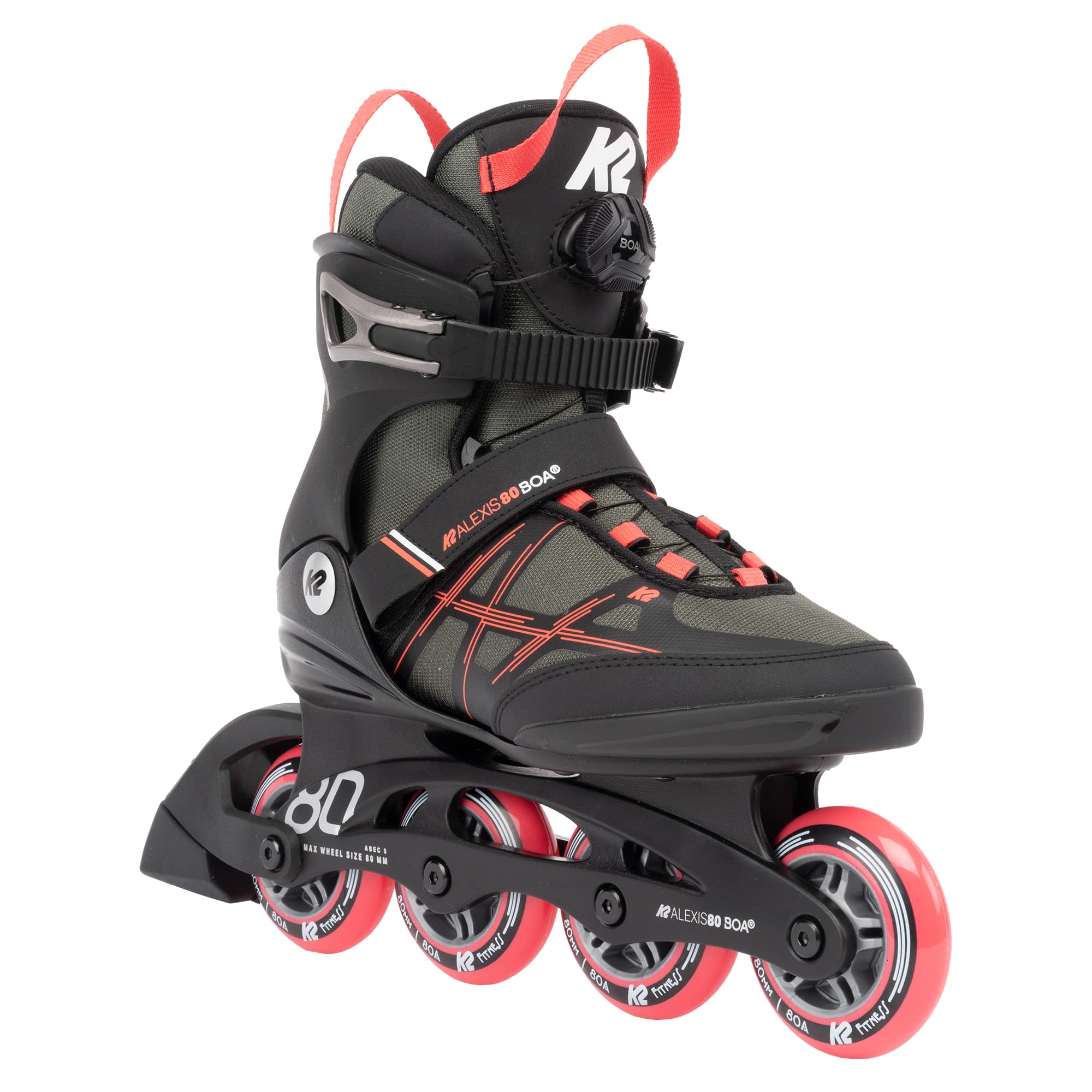 k2-alexis-80-boa-inline-skates-2025-black-peach-damen-boa-fit-system image 6