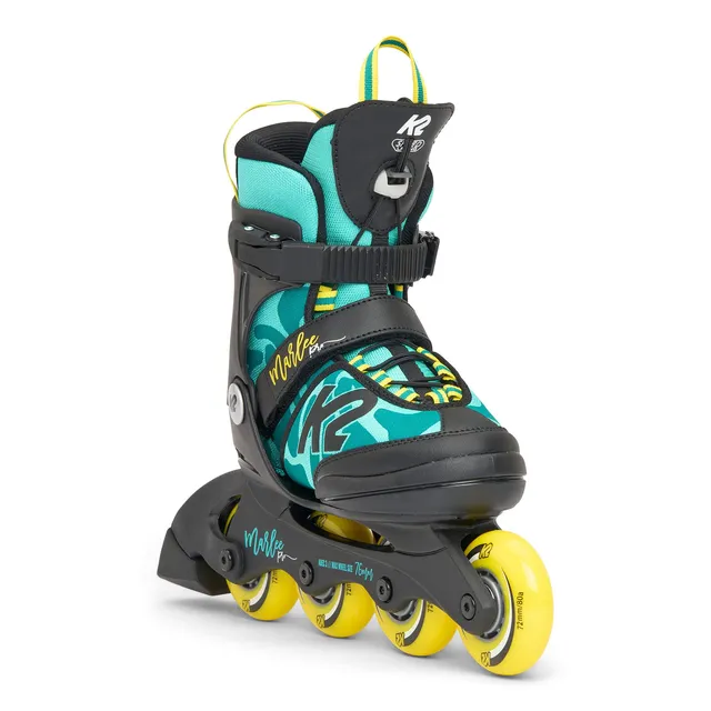 k2-marlee-pro-kinder-inline-skates-2025-green-yellow-gr-enverstellbar image 1