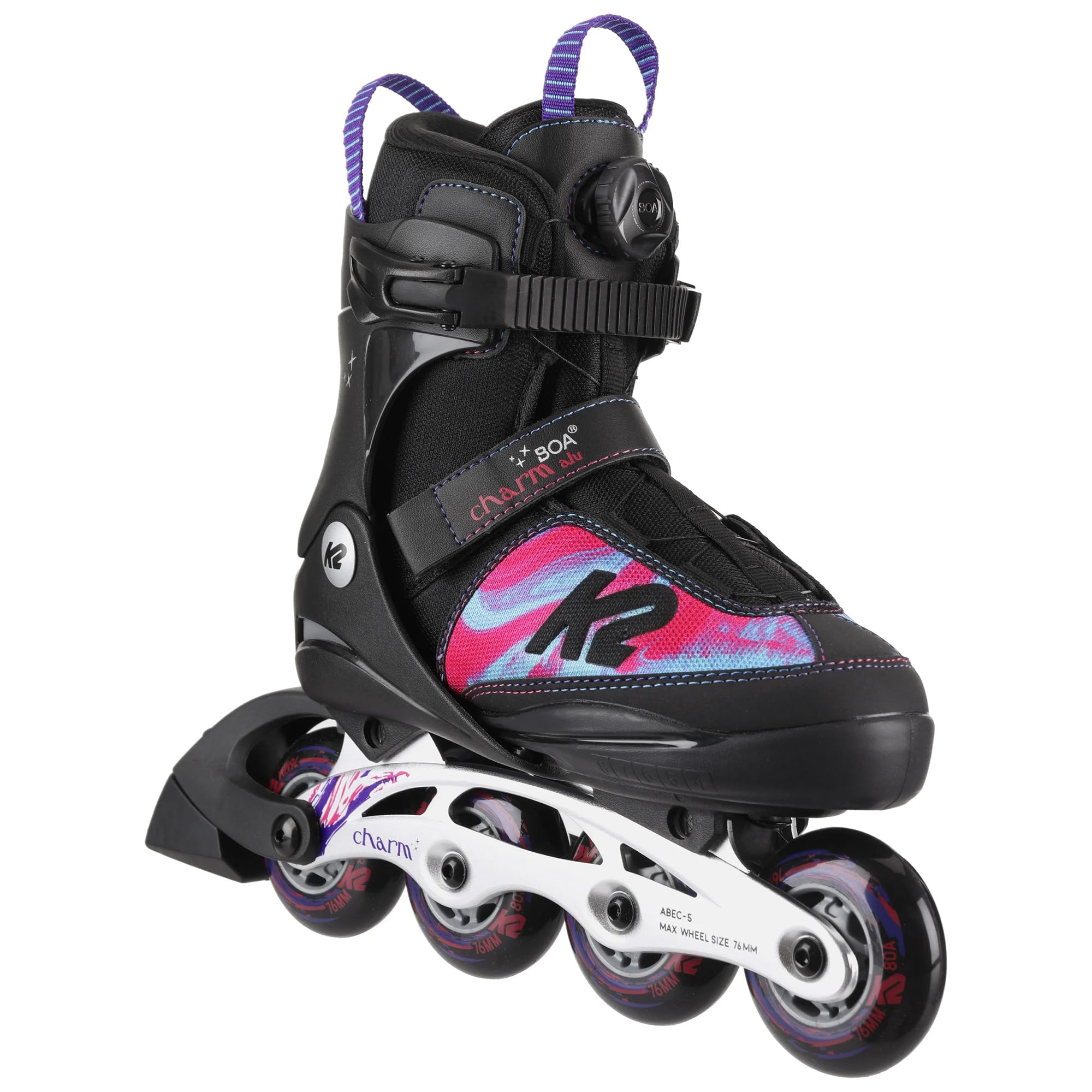 k2-charm-boa-alu-kinder-inline-skates-black-pink image 2