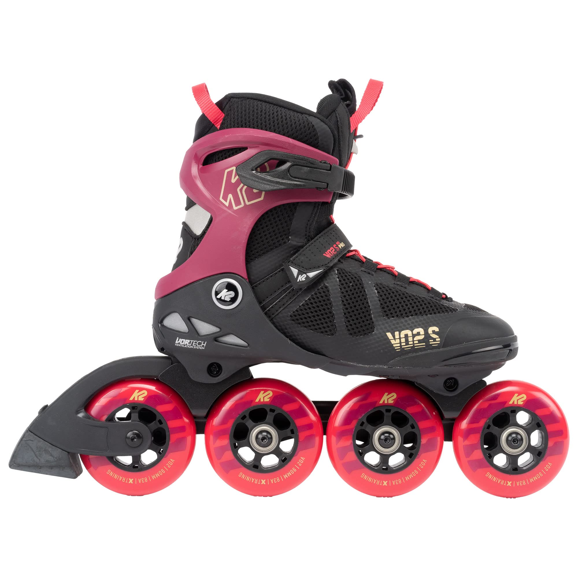 k2-vo2-s-90-w-inline-skate-2025-burgundy-pink-damen-fitness-inliner-90mm image 3
