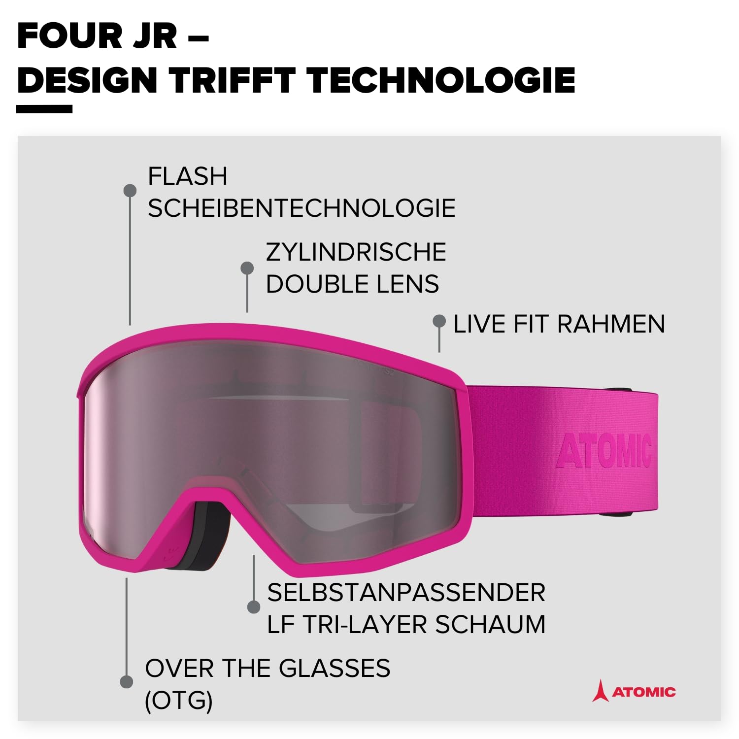 atomic-four-jr-xs-kinder-skibrille-mit-anti-beschlag-scheibe image 2