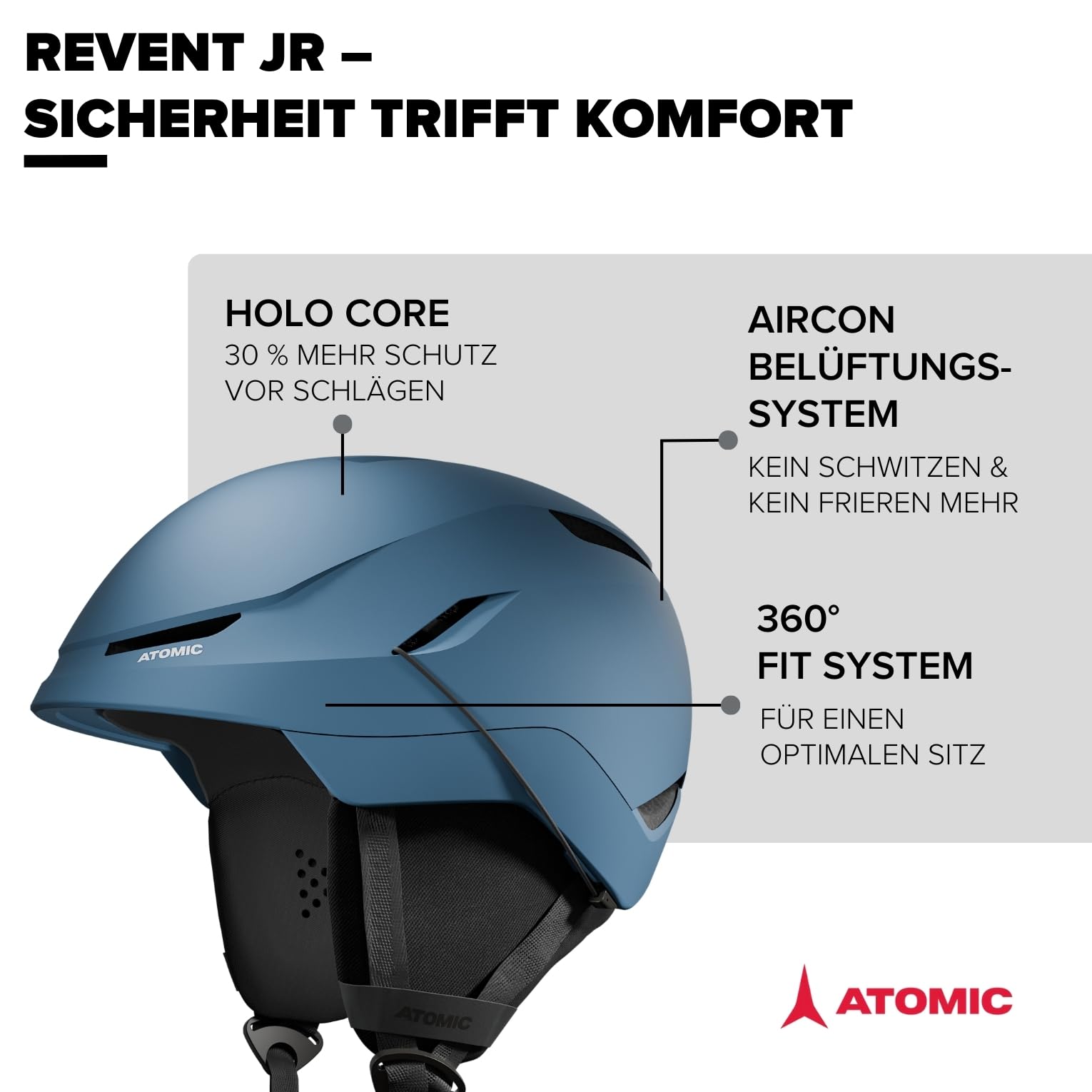 atomic-revent-jr-skihelm-f-r-kinder-jugendliche-mit-360-fit-und-holo-core image 2