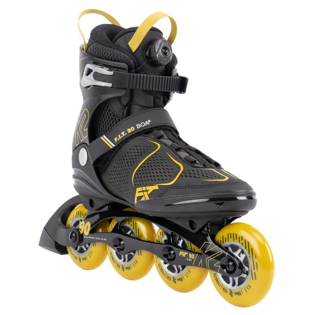 k2-f-i-t-90-boa-inline-skate-2025-grey-mustard-mit-alu-schiene image 1