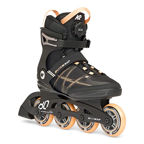 k2-alexis-80-boa-inline-skates-2025-black-peach-damen-boa-fit-system image 7