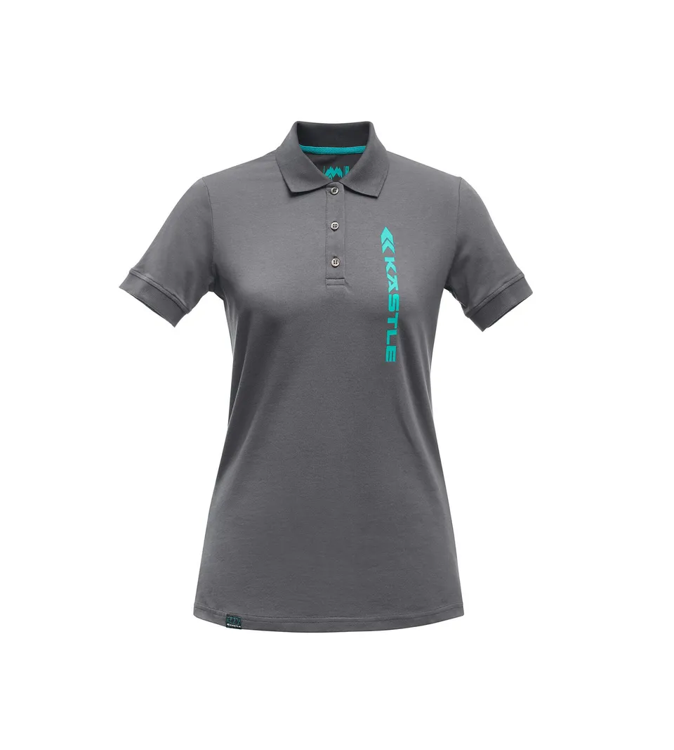 k-stle-polo-women-baumwoll-polo-grau-mint-logo image 1