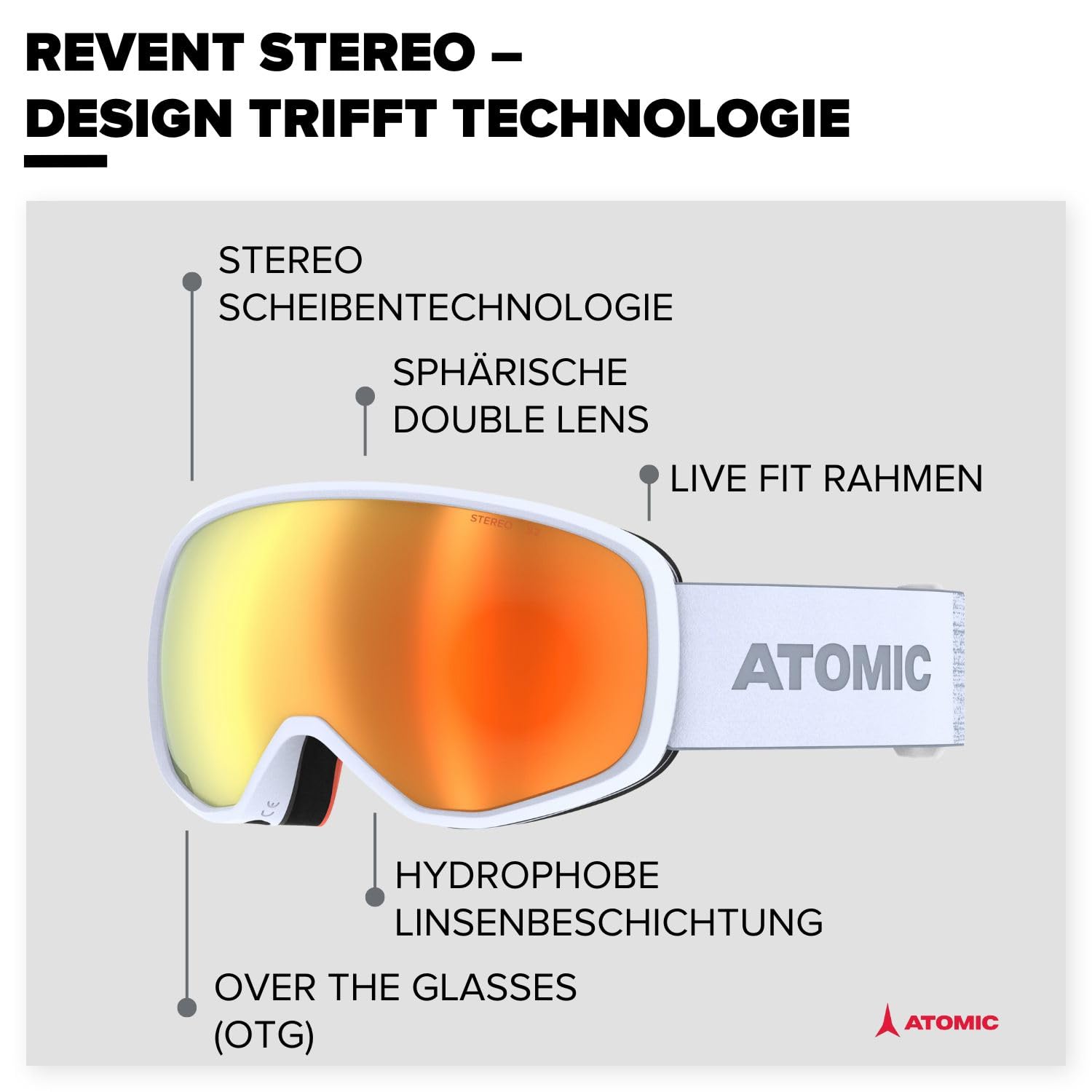atomic-revent-stereo-hd-skibrille-live-fit-otg-unisex image 2