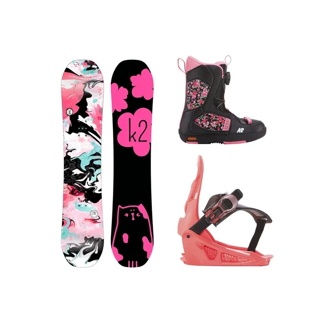 k2-grom-package-lil-kat-kinder-snowboard-set-mit-bindung-und-boots image 1
