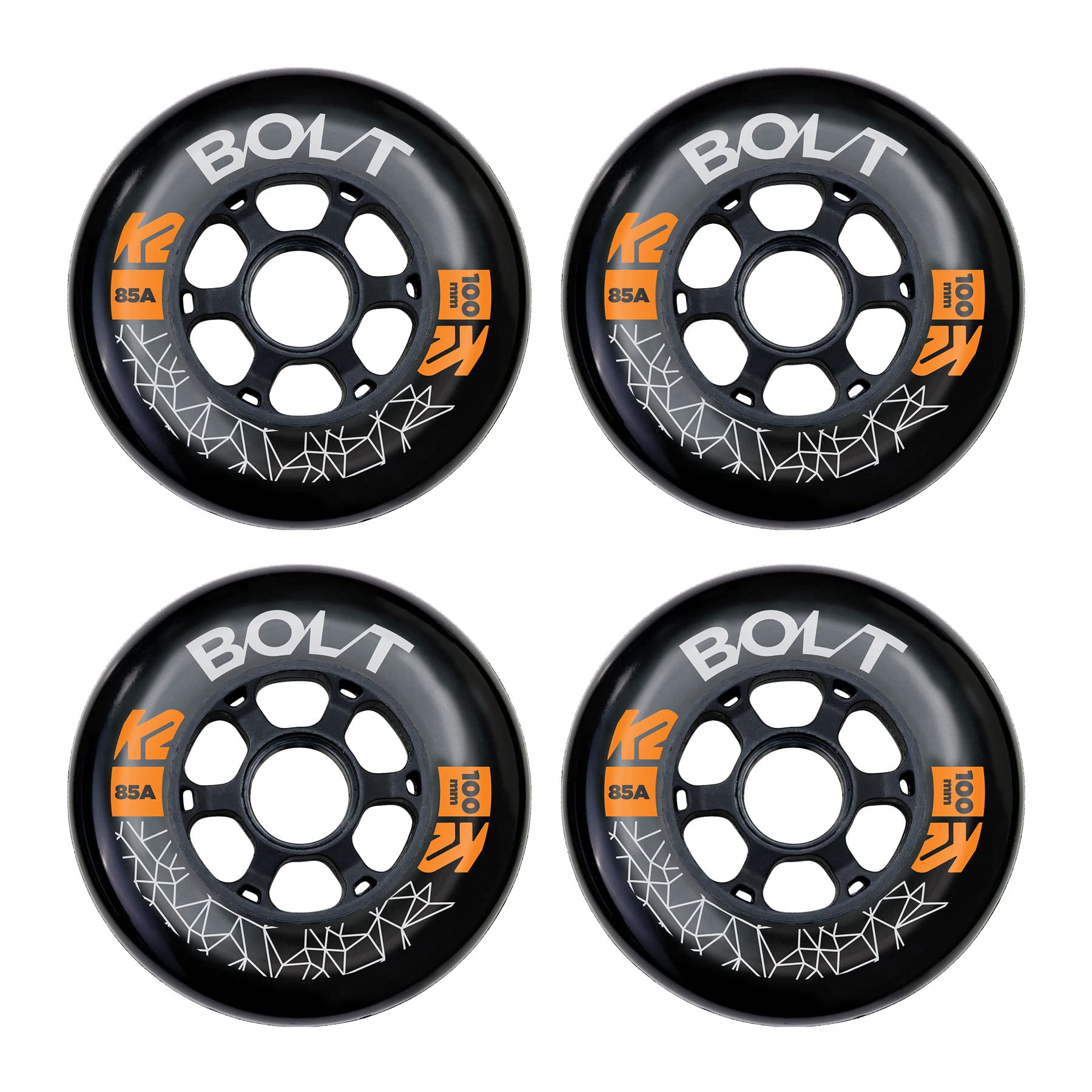 k2-bolt-100-mm-85a-4-wheel-pack-inline-rollen-schwarz image 2