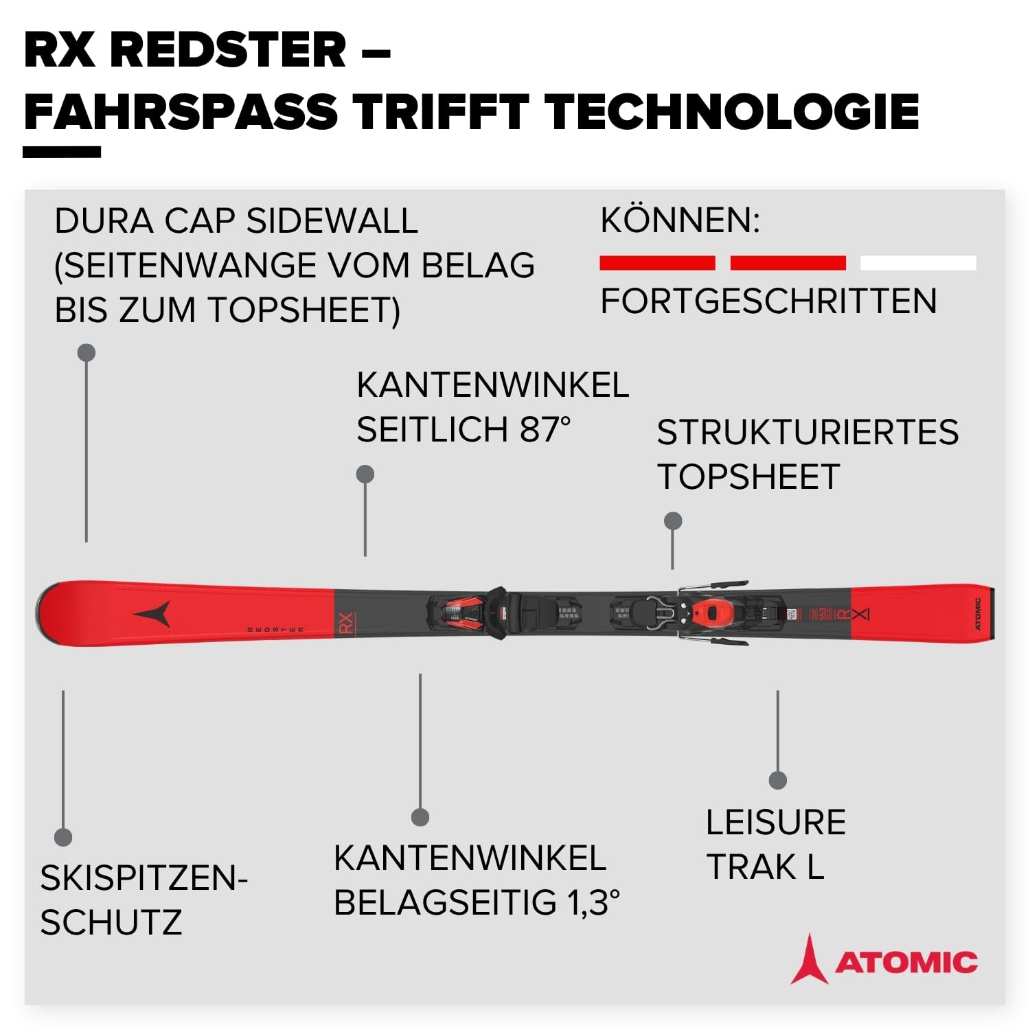 atomic-redster-rx-ski-mit-bindung-71-mm-bend-x-f-r-damen-und-herren image 3