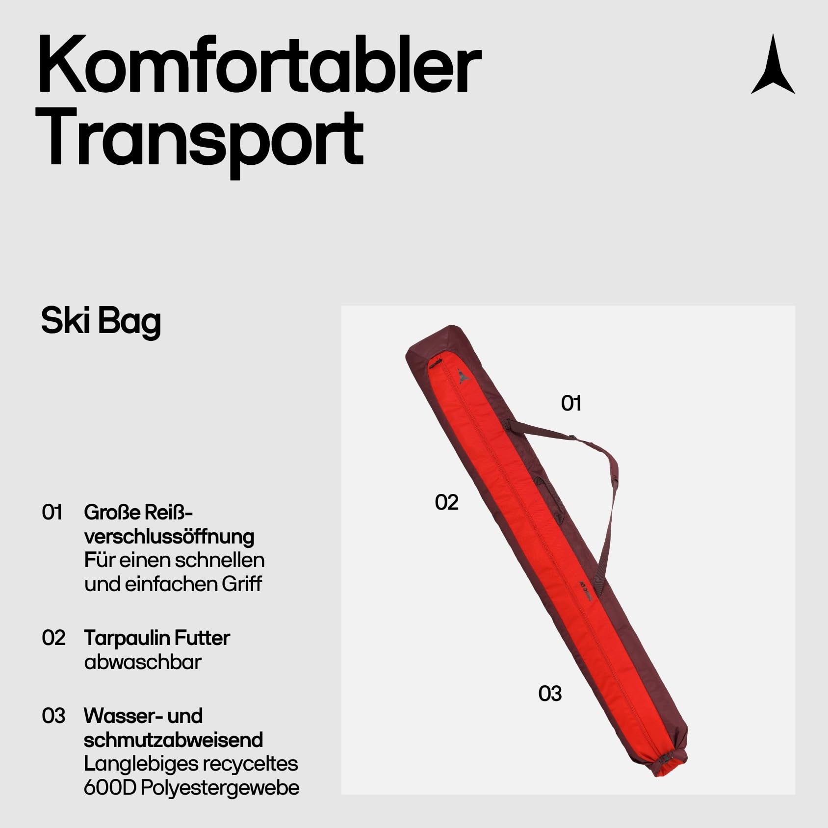 atomic-ski-bag-skitasche-175-205-cm-f-r-1-paar-ski-und-st-cke image 2