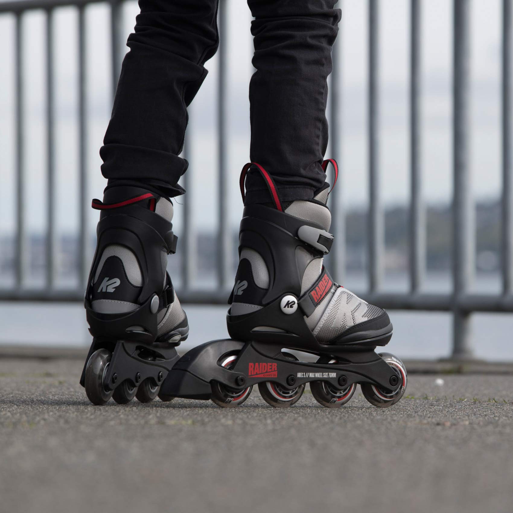 k2-raider-kinder-inline-skates-grey-red-black-verstellbar image 7
