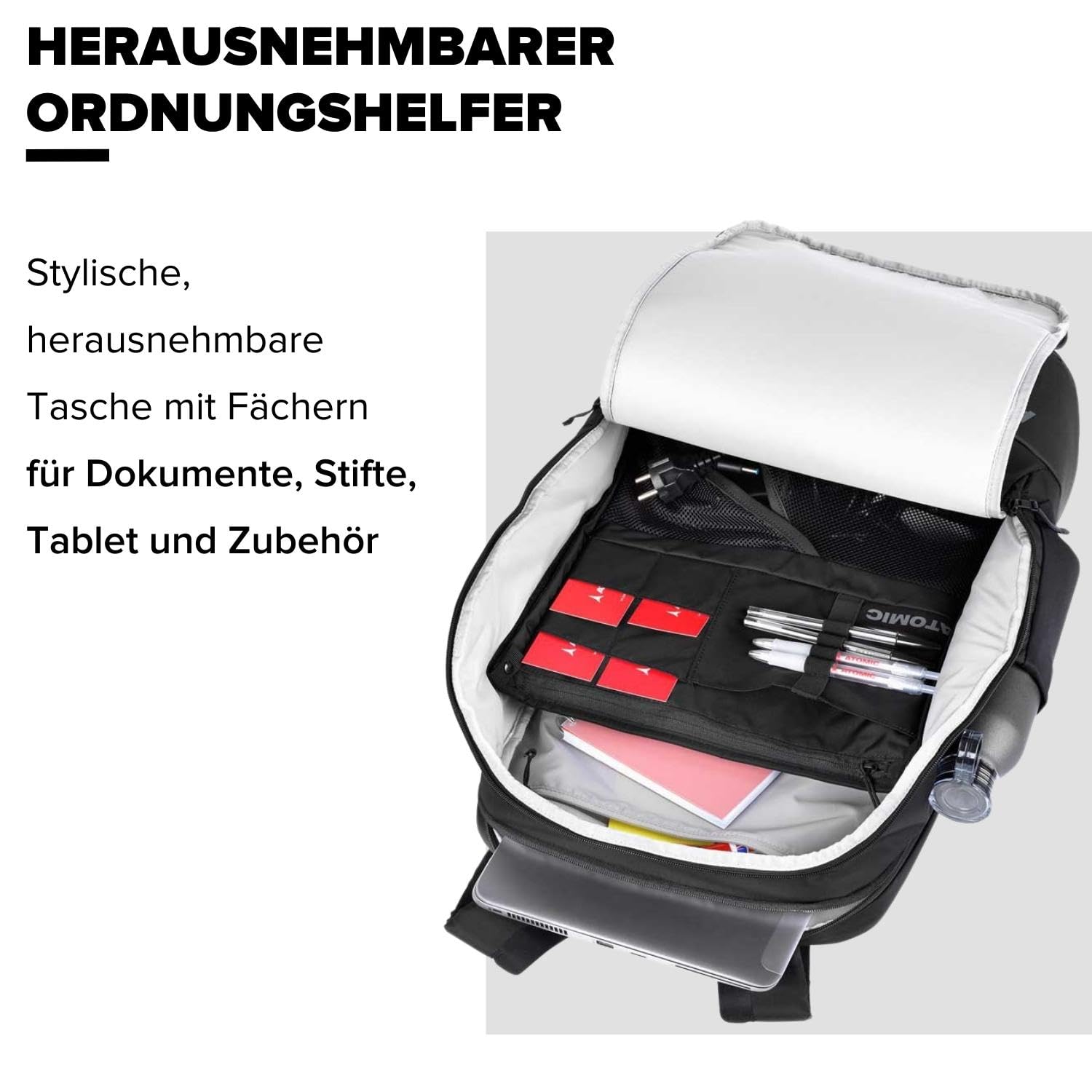 atomic-travel-pack-rucksack-schwarz-17-zoll-laptopfach-schuhfach image 3