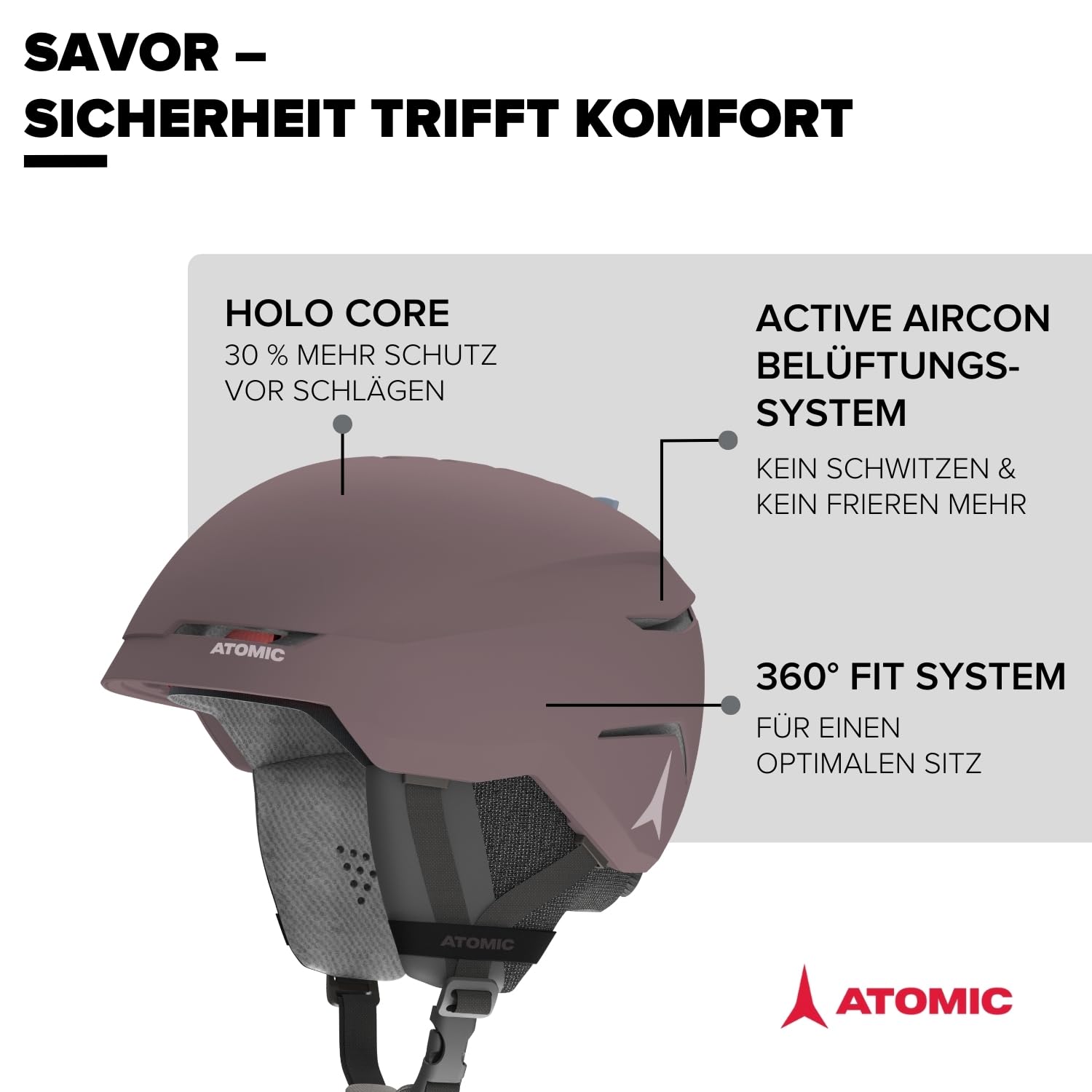atomic-savor-skihelm-rot-rot-all-mountain-mit-aircon-bel-ftung image 2