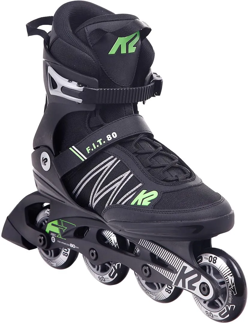 k2-f-i-t-80-inline-skate-black-green image 1
