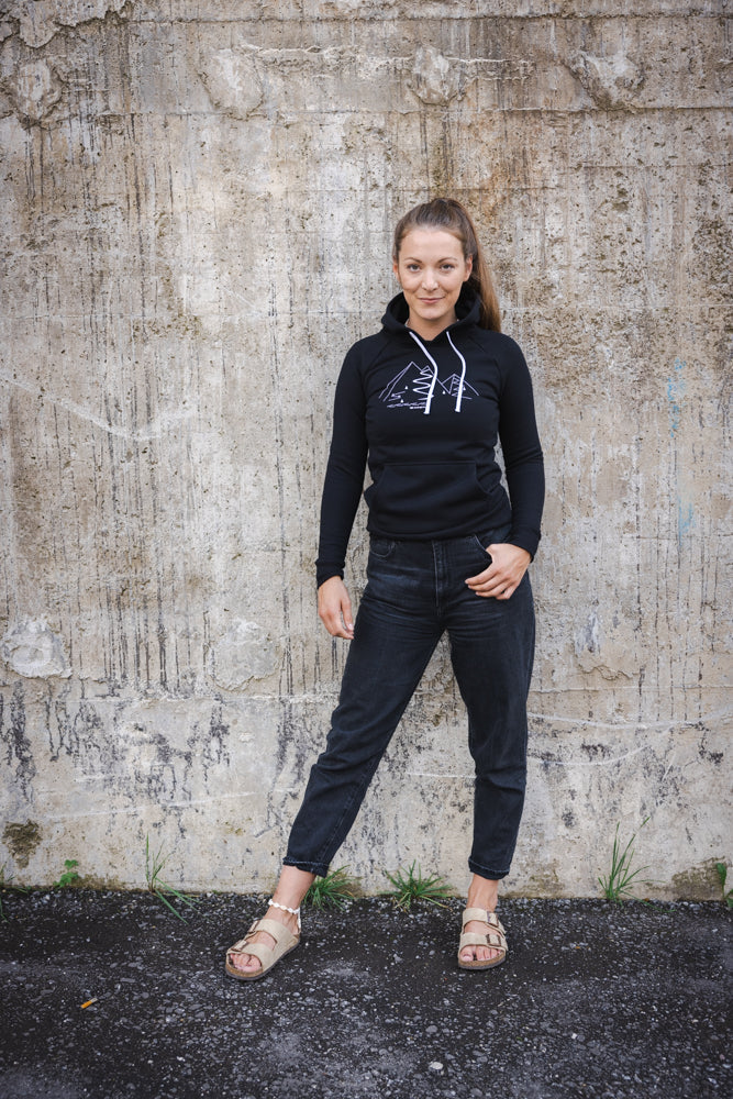 k-stle-hoody-mountain-women-kapuzenpullover-schwarz image 5